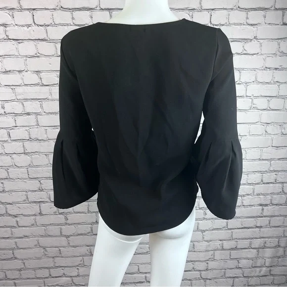 Zara Black Peplum Sleeve Blouse - Picture 5 of 5